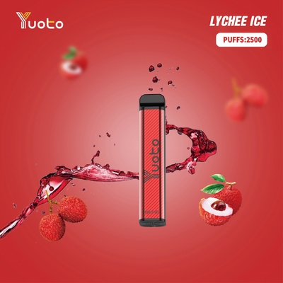 Yuoto XXL 2500 পাফস ডিসপোজেবল ভ্যাপ পেন লিচি বরফ 7ml ই-লিকুইড ফাস্ট শিপিং দুবাই