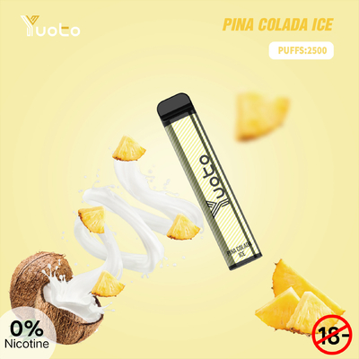 রিলাক্স পাফ বারের জন্য SS304 Yuoto XXL 2500 Puffs ডিসপোজেবল ভ্যাপ 1650mAh ব্যাটারি