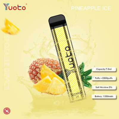 Yuoto 2500 Puffs 23 ফ্লেভার 7 ML ক্যাপাসিটি 1200 mAh ব্যাটারি ক্যাপাসিটি মিন্ট আইস