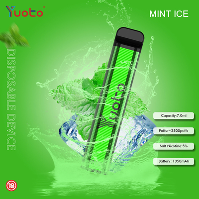 Yuoto 2500 Puffs 23 ফ্লেভার 7 ML ক্যাপাসিটি 1200 mAh ব্যাটারি ক্যাপাসিটি মিন্ট আইস