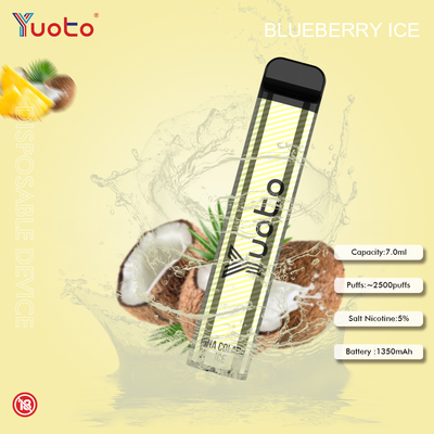 Yuoto 2500 Puffs 23 ফ্লেভার 7 ML ক্যাপাসিটি 1200 mAh ব্যাটারি ক্যাপাসিটি মিন্ট আইস