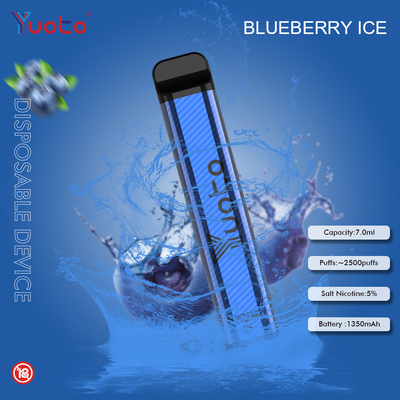 Yuoto 2500 Puffs 23 ফ্লেভার 7 ML ক্যাপাসিটি 1200 mAh ব্যাটারি ক্যাপাসিটি মিন্ট আইস