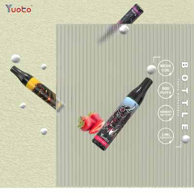 জাল কুণ্ডলী Yuoto বোতল 600 Puffs ডিসপোজেবল ভ্যাপ 20Mg নিকোটিন