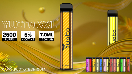 তরমুজ বরফ নিষ্পত্তিযোগ্য Vape Pen Yuoto XXL 2500 Puffs 7ml E-Liquid 1200mAh ব্যাটারি ইরানের জন্য পাইকারি