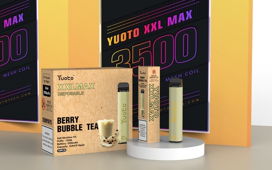 3500 পাফস Yuoto XXL MAX ডিসপোজেবল ভ্যাপ কিট মেশ কয়েল স্ট্রবেরি ফ্লেভার সহ
