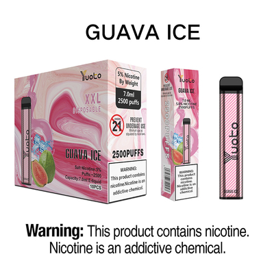 সেরা ইলেকট্রনিক সিগারেট 2022 Yuoto XXL 2500 Puffs Guava Ice non rechageable 1200mAh ব্যাটারি