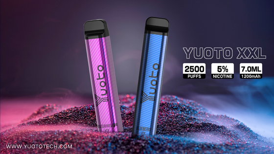 Yuoto XXL 2500 Puffs ডিসপোজেবল ভ্যাপ পেন হুক্কা 7ml ই-লিকুইড 1200mAh ব্যাটারি সরাসরি চায়না ফ্যাক্টরি থেকে