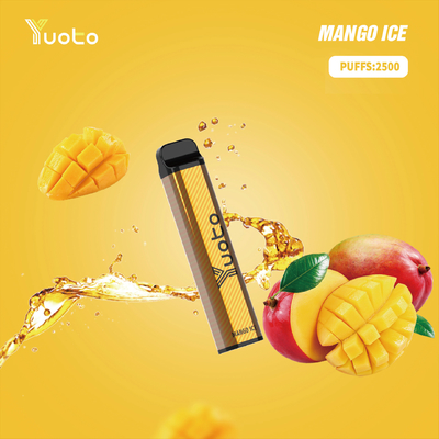 Yuoto xxl 2500 পাফস ডিসপোজেবল ভ্যাপ পড ম্যাঙ্গো আইস ফ্লেভার 7ml Ejuice 1200mAh ব্যাটারি চায়না ফ্যাক্টরি থেকে