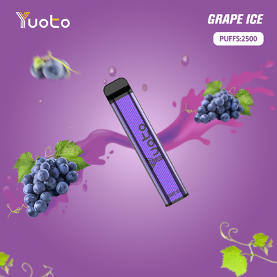 Yuoto 2500 Puffs Flavors Vaporizer Pen Kit 23 flavors 5% 1200 mAh ব্যাটারি ডিসপোজেবল মঙ্গো আইস ভারতে জনপ্রিয়