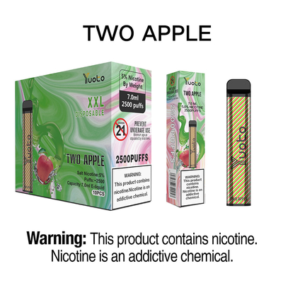 Yuoto 2500 Puffs Flavors Vaporizer Pen Kit 23 Flavors 5% 1200 mAh ব্যাটারি ডিসপোজেবল হুইস্কি আইস ভারতে জনপ্রিয়