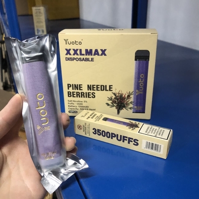 কারখানার নতুন Yuoto XXL MAX 3500 Puffs ডিসপোজেবল ভ্যাপ পাইন সুই বেরির স্বাদ