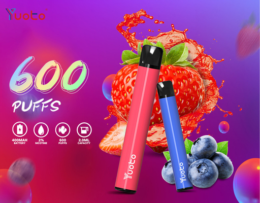 2% নিকোটিন 2ml E জুস Yuoto Plus 600 Puffs Vape Pen with Tpd সার্টিফিকেশন