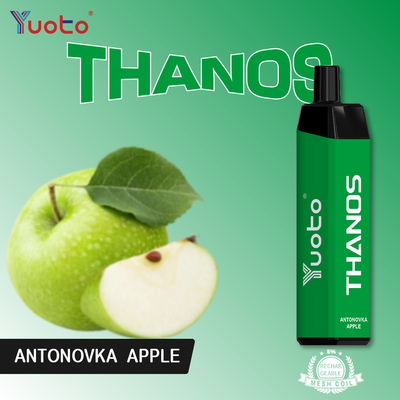 yuoto oem ডিসপোজেবল ভ্যাপ থানোস 5000 পাফস এমএসডিএস অনুমোদিত ডিসপোজেবল ভেপোরাইজার আন্তোনোভকা আপেল