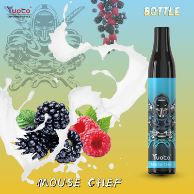 Yuoto ডিসপোজেবল ভ্যাপোরাইজার 20mg নিকোটিন Vapes বোতল 600 Puffs Mouse Chef 2ml মেশ কয়েল