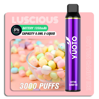 ODM 3000 Puffs ডিসপোজেবল ইলেকট্রনিক সিগারেট, Yuoto Luscious E Cig OEM