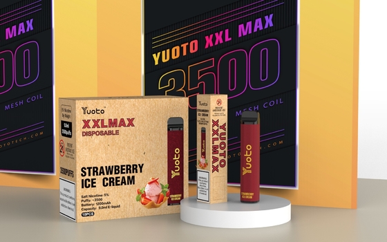 ফ্রুট ফ্লেভার Yuoto XXL Max 3500 Puffs Bar 9ml E Liquid Disposable Vape Pen 20mg Nic