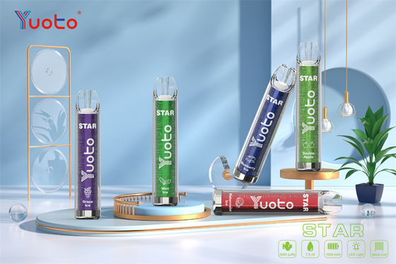 16 রঙের Yuoto Vape Star 1000mAh 3.2V ব্যাটারি ইলেকট্রনিক সিগারেট