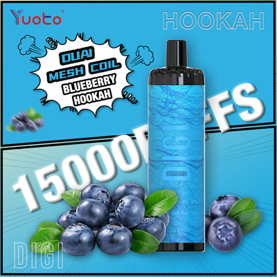 YUOTO প্রস্তুতকারক DIGI 15000 Puffs Daul Mesh Coil Vape নিয়মিত বায়ু প্রবাহ MTL এবং DTL