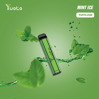 100% YUOTO 1200mAh Xxl 2500 পাফ ডিসপোজেবল ভ্যাপ 23 ফ্লেভার Nic 5% E জুস 7.0Ml