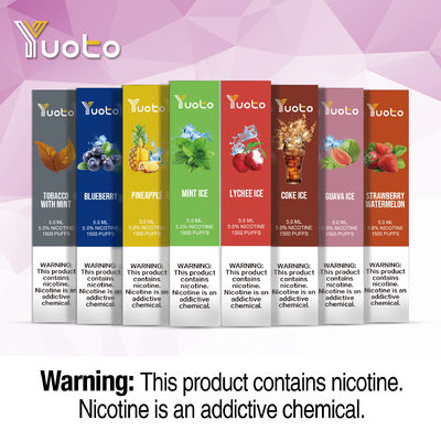 Yuoto ব্র্যান্ড -1500puffs কাস্টম ডিসপোজেবল ভ্যাপস 23 ফ্লেভার 900mAh 5.0ml ইলেকট্রনিক ভ্যাপোরাইজার পাফ বার ভ্যাপ ডিসপোজেবল