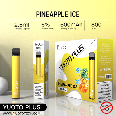 Yuoto Plus 800 Puffs E সিগারেট 32g 11 মিক্সড ফ্লেভার ব্লুবেরি রাস্পবেরি স্ট্রবেরি
