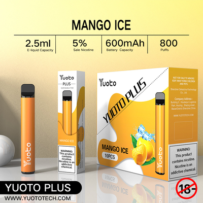 Yuoto Plus 800 Puffs E সিগারেট 32g 11 মিক্সড ফ্লেভার ব্লুবেরি রাস্পবেরি স্ট্রবেরি