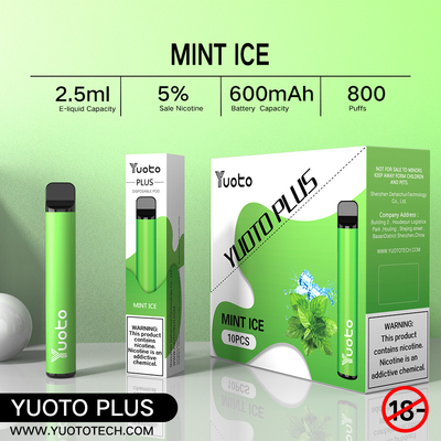 Yuoto Plus 800 Puffs E সিগারেট 32g 11 মিক্সড ফ্লেভার ব্লুবেরি রাস্পবেরি স্ট্রবেরি