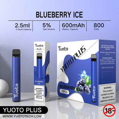বার এন্টারটেইনমেন্টের জন্য Yuoto Plus 800 Puffs ডিসপোজেবল 16*104mm