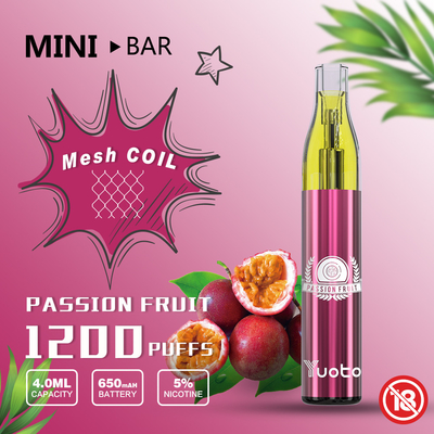 4ml E লিকুইড 1200 পাফস ভ্যাপ মেশ কয়েল 16 ফ্লেভার সহ 5% নিকোটিন