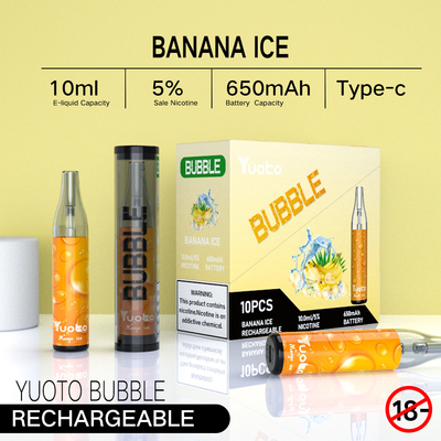 Yuoto বাবল 4000puffs 650 mah 10ml জাল কয়েল ডিসপোজেবল রিচার্জেবল ভ্যাপ নন ডিসজেকশন পিনা কোলাডা ইসিগ বাষ্প
