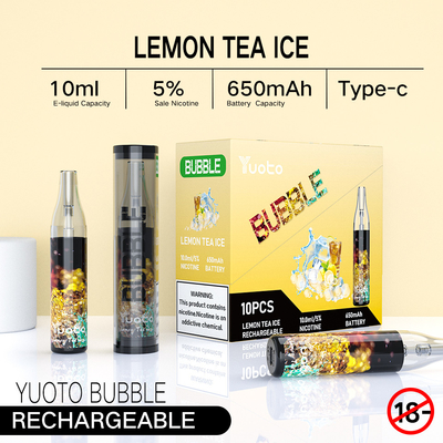 Yuoto বাবল 4000puffs 650 mah 10ml জাল কয়েল ডিসপোজেবল রিচার্জেবল ভ্যাপ নন ডিসজেকশন পিনা কোলাডা ইসিগ বাষ্প