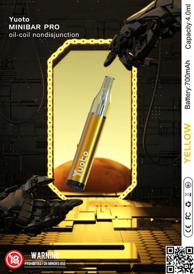 Yuoto minibar কাস্টম ডিসপোজেবল Vapes 4ml রিফিল এবং তরল