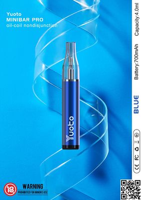 Yuoto minibar কাস্টম ডিসপোজেবল Vapes 4ml রিফিল এবং তরল
