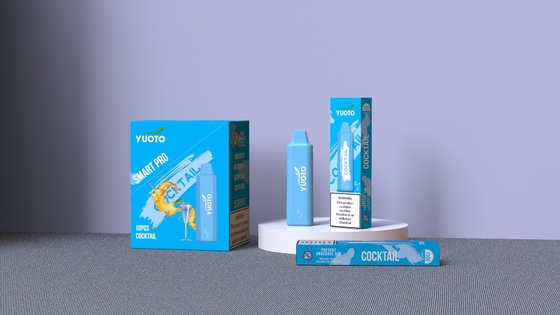 EMC ROHS MSDS Yuoto 1500 Puffs ডিসপোজেবল ভ্যাপ 2-5% Mg 800mAh ব্যাটারি 48g