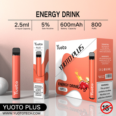 Yuoto 800 Puffs Vape with 11 Flavors Origal Area 2.5 ML জুস ক্যাপাসিটি