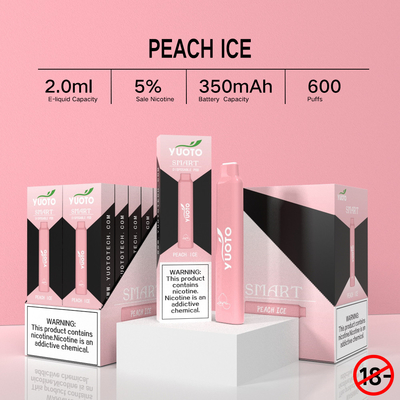 1প্যাক/23g Yuoto 600 Puffs Vape 12 Flavors Disposable Pod System গোলাপী বরফ