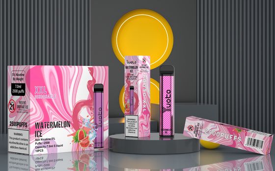 অ্যাডজাস্টেবল এয়ারফ্লো XXL 2500 Puffs Vape ডিভাইস 7ML বিল্ট ইন পড 1200mah