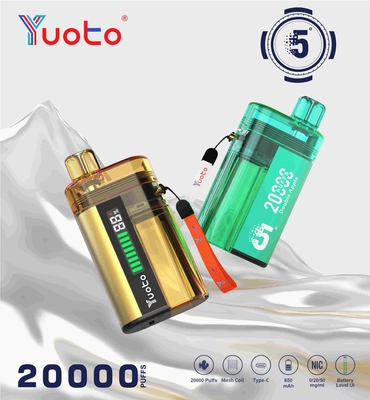 Yuoto 20000 স্বচ্ছ তেল ট্যাংক সঙ্গে disposable vape puffs